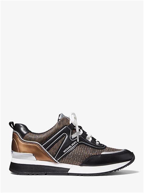 pippin mixed-media trainer michael kors|Michael Michael Kors Pippin Mixed Media Trainer Rose Gold.